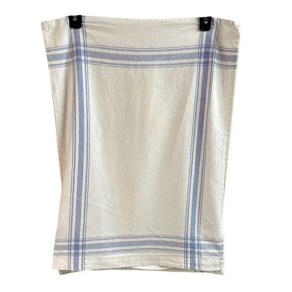 POTTERY BARN Linen Blend Pillow Cover Case Classic White Blue Plaid Standard SZ - Picture 1 of 7